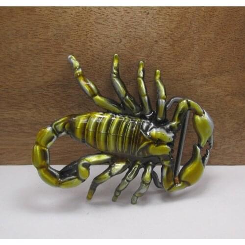 BuckleClub wholesale zinc alloy enameled scorpion western gift belt buckle pewter finish FP-02615 for men 4cm width loop