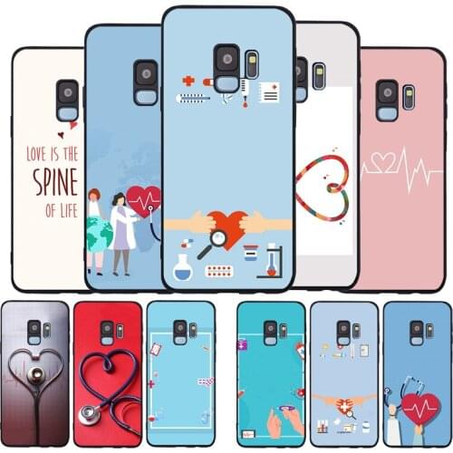 Medicine Health Heart black Soft phone Case For Samsung S20 S10 S9 S8 S7 edge Plus Lite For Note 9 10 A7 A8 A9 2018