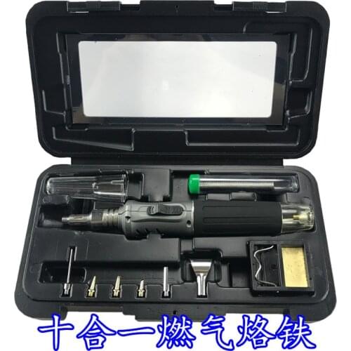 Self-Ignition 10-In-1 Gas Soldering Iron Cordless Welding Torch Kit Tool HS-1115K Outdoor Portable Butane Torch