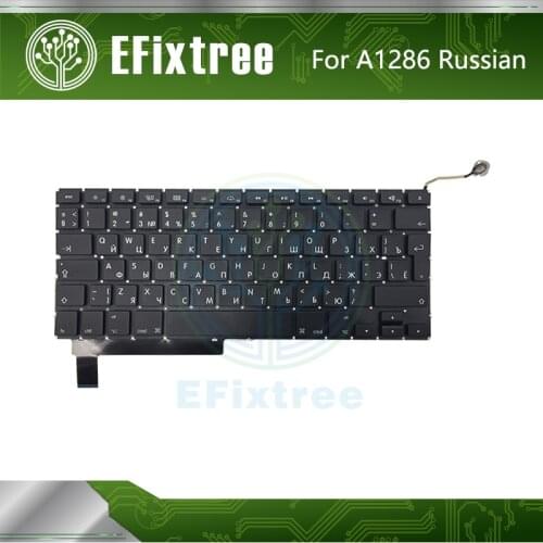10 PCS New A1286 Keyboard Layout Russian For Macbook Pro 15'' A1286 Keyboard+Backlight Backlit+Screws 2009-2012 Year
