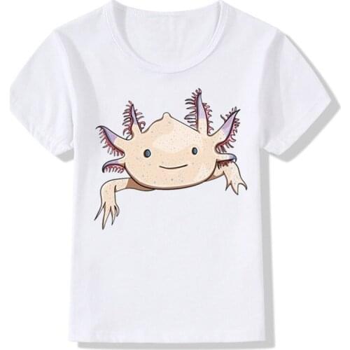 2020 Summer Fashion Children Kids Funny Print Axolotl Friend T Shirt Baby Boy Girl Short Sleeve Cute Casual Tops Tees