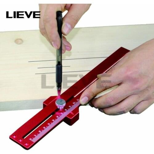 Woodworking ruler Scribe Aluminum alloy angle ruler Line ruler Backer ruler Scale 45 degree bevel gauge tool
