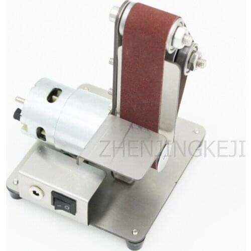 Small Electric Abrasive Belt Machine Sander Belt Grinder Polisher Vertical Sharpener Grinding Machine Woodworking Tools Home DIY