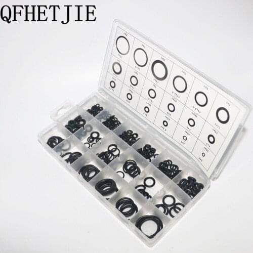 QFHETJIE 225PCS 18 Sizes Universal Rubber O-Ring Assortment Set Gasket Automotive Seal Kit Black Car styling Auto Fastener