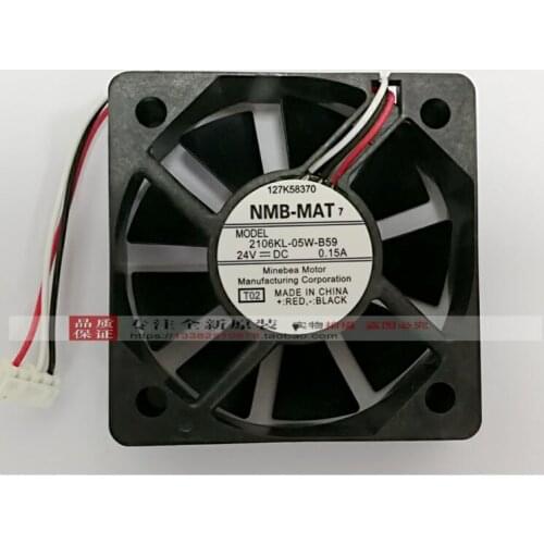NMB-MAT 2106KL-05W-B59 T02 Server Cooling Cooling Fan DC 24V 0.15A 50x50x15mm 3-wire