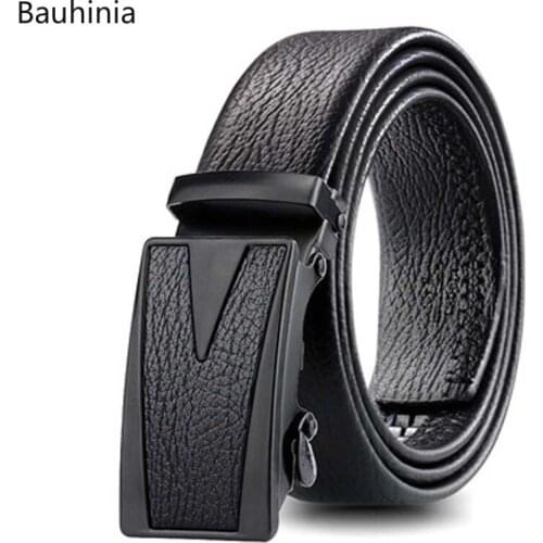 2021New 120*3.5cm Trend Youth Mens Leather Personality Simple Business Beautiful Belt Mens Black Automatic Buckle Bel