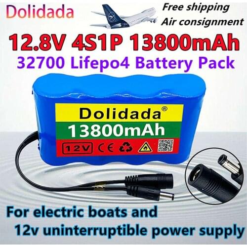 New 12.8V 32700 lifepo4 battery pack 4S1P 10ah with balanced 4S 40a bms for electric boat and 12v uninterruptible power supply