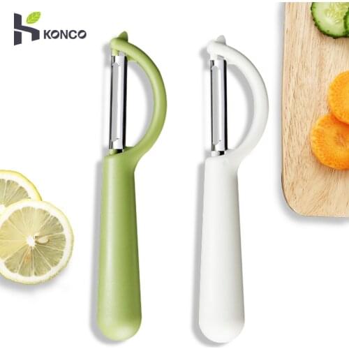 KONCO Fruit and Vegetable Peelers, Ultra Sharp Julienne Peeler for Potatoes with Ergonomic Silicone Handle, Kitchen Gadgets