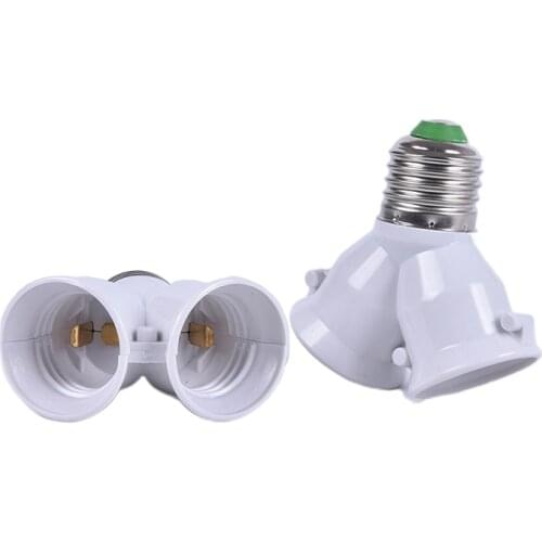 1Pcs E27 To Dual E27 Lamp Holder Converter Socket Conversion Light Bulb Base