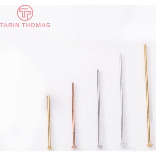 20PCS 20MM 25MM 30MM 35MM 24K Gold Color Flat Pins Bead Pins Connector High Quality DIY Jewelry Making Findings Accessories
