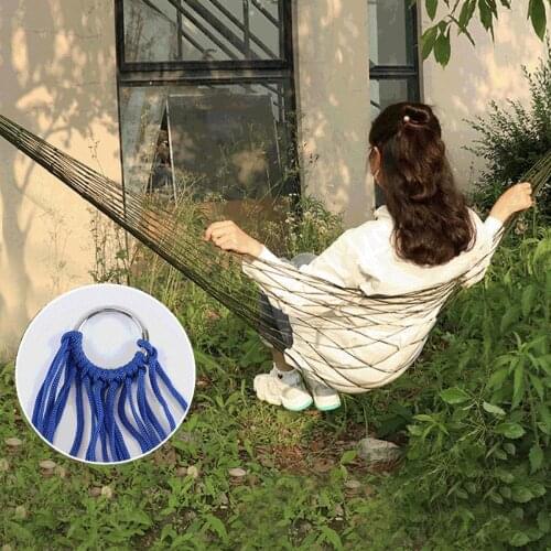 Outdoor Nylon Mesh Hammock Portable Folding Camping Mesh Hammock Sleeping Bed Hanging Chair Swing Outdoor Supplies