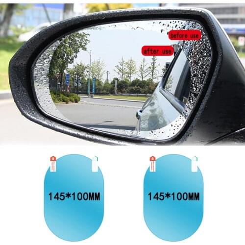 2 Pcs Clear Rainproof Film Sticker Car Rearview Mirror Waterproof Anti Fog Film Auto Driving Safety Accessories