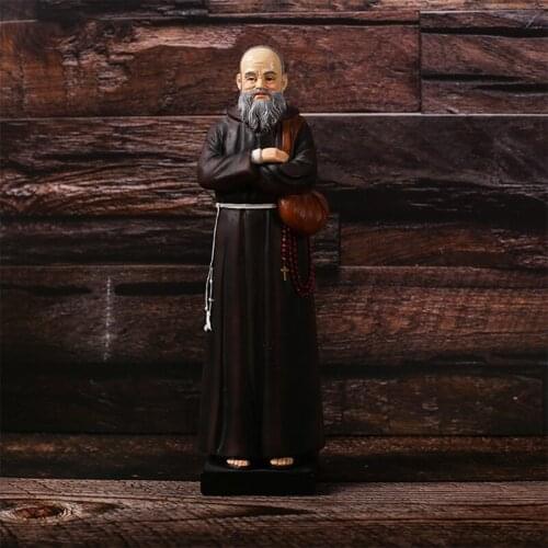 Drop Ship Priest Friar Statue 8 Inch Resin Sculptures Figurine Catholic Christian Souvenirs Gift Church Home Room Decor Ornament
