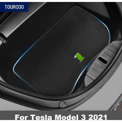 Car Front Trunk Dustproof Mat for Tesla Model 3 2021Flannel Luggage Mat Car Modification Accessories