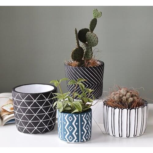 Retro Cement flower pot plant Creative suculentas pots flowerpot balcony decorations vasi per piante maceta garden accessories