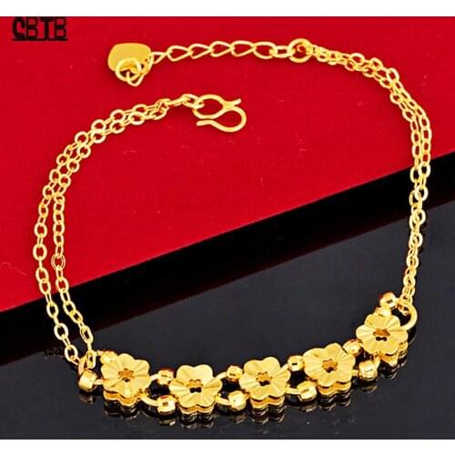 Middle East Luxury Jewelry Fashion Woman Charm Bracelet Islamic High Quality Plum Blossom Bracelet Engagement Holiday Gift