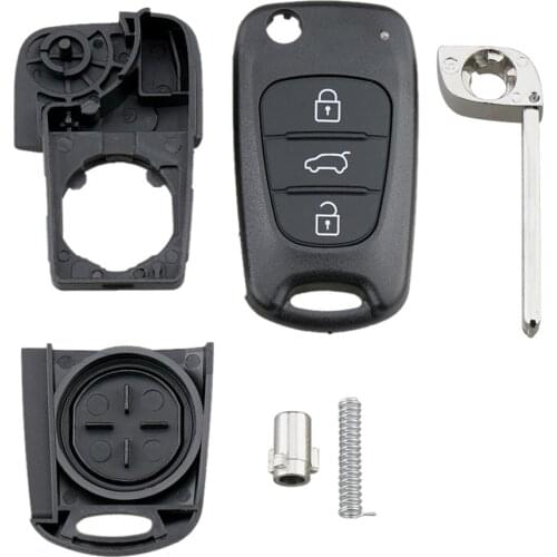 3 Buttons Flip Folding Remote Key Shell Case replacement for Hyundai I20 I30 IX35 I35