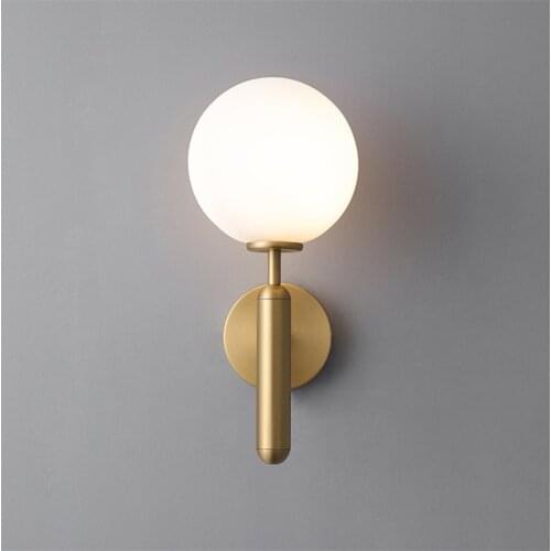 Modern Glass Ball Wall Sconce Light Fixture Luminaire Bedroom Living Hallway Lamps Bedside Nordic Gold Home Decoration Lighting