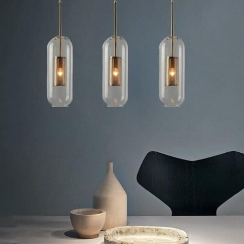 Modern Gold Metal Glass Pendant Light Living Room Dining Room Kitchen Chandelier Decor Lighting Fixture LED Suspension PA0603