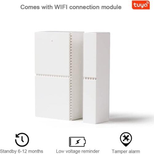 Tuya Smart WIFI Magnetic Door Window Sensor Open Alarm Entry Alert Security Detector Remote Control Smart Life Alexa Google Home