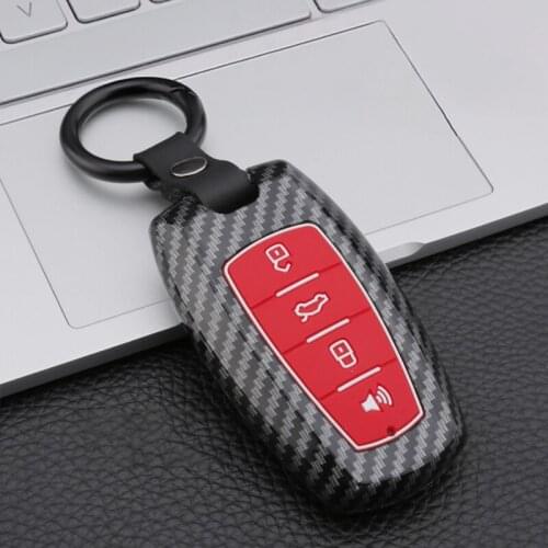 Carbon fiber Silicone Car Key Case For Haval H2 H6 Coupe H9 H8 H7 F5 F7 F7X H2s 2019 2020 Samrt Remote Fob Cover Shell Keychain