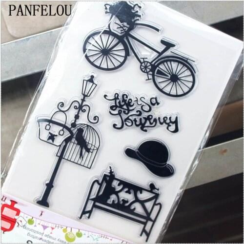 11.3*15.56cm Chair Bicycle Lights Transparent Silicone Rubber Clear Stamps Cartoon For Scrapbooking/DIY Wedding Album