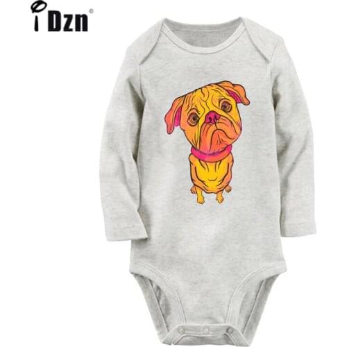 Retro Vintage Cute Dog Rigby Flower Newborn Baby Boys Girls Outfits Jumpsuit Print Infant Bodysuit Clothes 100% Cotton Sets