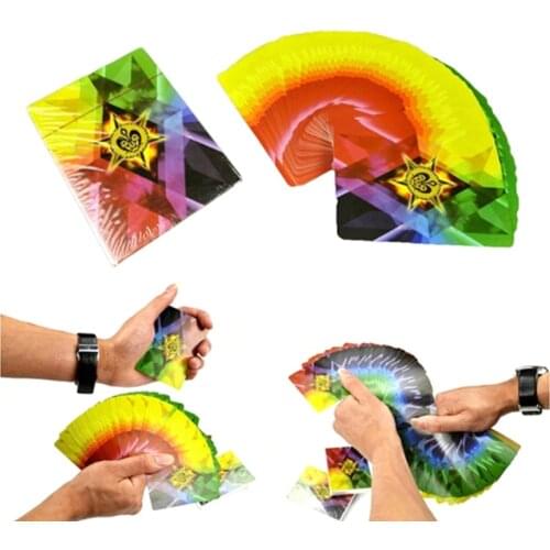 Magic Poker Rainbow Poker Thin Cards Of Fanning and Manipulation Stage Magic Tricks Magic Props 4 Way Changing Color