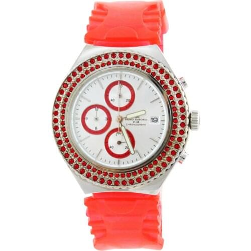 M & M first emporium chronograph watch women with cubic zirconia 124KR