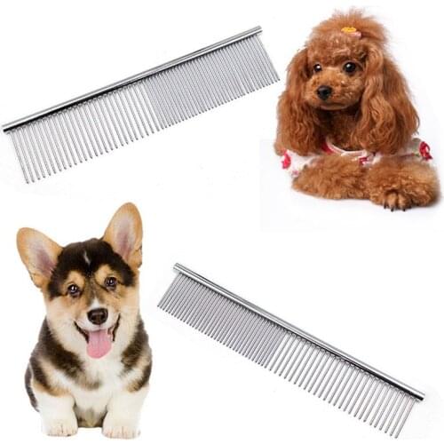1Pcs Household Dog Comb Stainless Steel Grooming Comb Hair Removal Tool To Clean Pet Hair