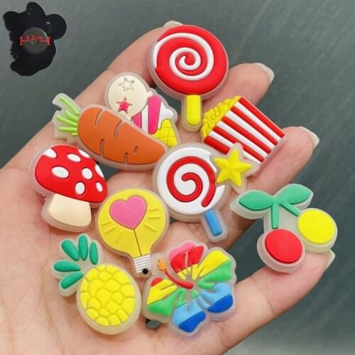 10PCS PVC Luminous Food Fridge Magnetic Sticker Cherry Pineapple Ice Cream Mushroom Popcorn Refrigerator Magnets Office Supplies