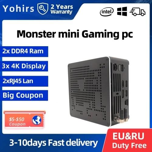 10th Intel Processor Core i9 10980HK 8950HK 9880H Mini Pc Windows 10Pro DDR4 Max 64GB 2*NVme 4K DP HD2.0 Nuc Game Desk Computer