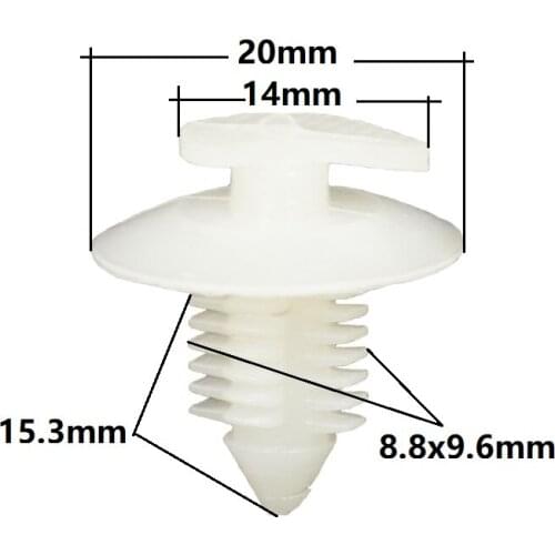 50 Pcs Natural Trim Panel Snap Fasteners For VW Santana Car Triangle window Clip Retainers