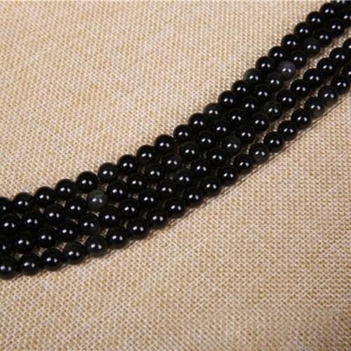 Natural obsidian beads beads semi - finished products DIY jewelry accessories