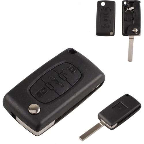 3 Button FOB Remote Car Key Shell Uncut Blade Keyless Entry Transmitter Auto Key Case for Peugeot 107 207 307 407 308 407 607