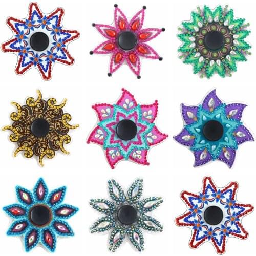 Double Sided Drill Diamond Painting Spinner 5D Mosaic Painting Kit DIY Spinner Children Kid Adult Craft Stress Relief Toys Gifts