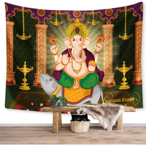 India Ganesha tapestry elephant god wall blanket livingroom decor tapistry wall carpet