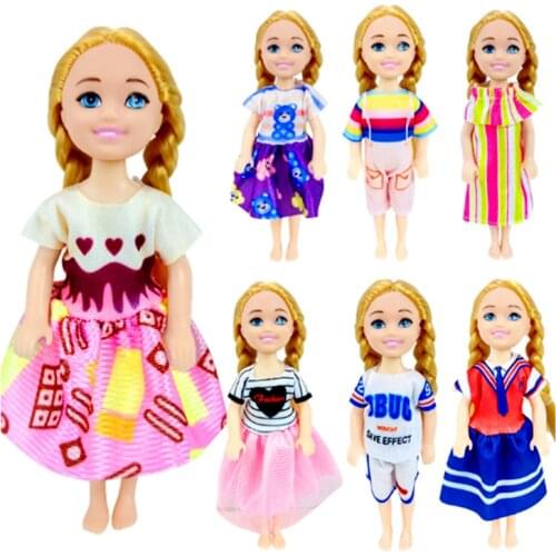 6 Style/Lot Doll Clothes Dresses For Barbie' Baby Girl 5.5 Inch Kids Toys Miniature Accessories DIY Chirstmas Present For Girls