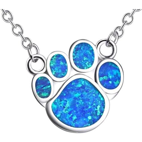 Classic Cute Puppy Footprint Pendant Necklace Fashion Alloy Chain Necklace For Girls Friends Best Gift