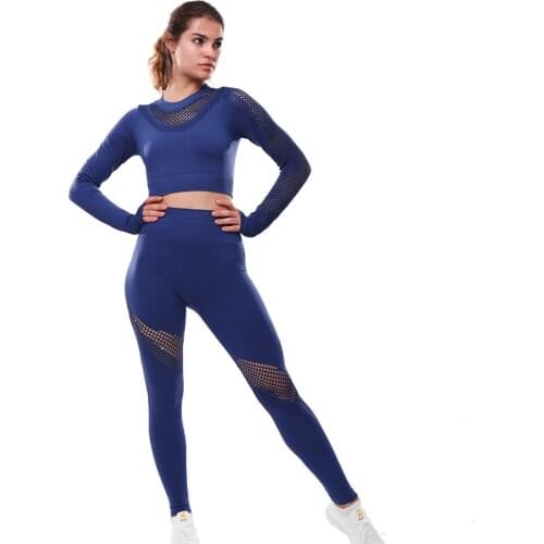 Yoga Sets Women Gym Sports Set Elastic Sports Hight Waist Leggings Sportswear Workout Sets Women