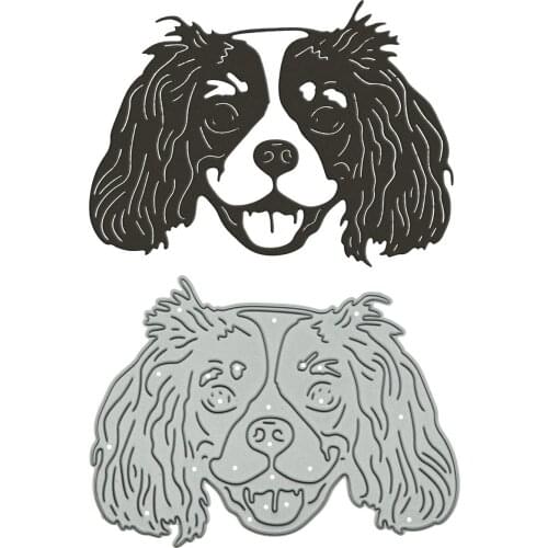 King Charles Spaniel Dog Pattern Metal Cutting Dies Scrapbooking Craft Paper Knife For Clipart Card Decorating