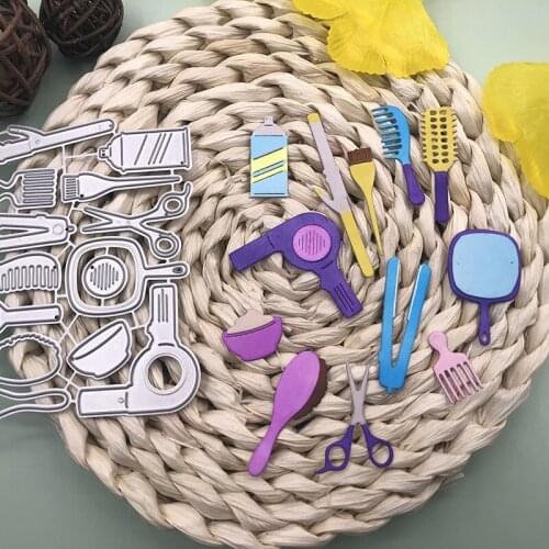 Panalisacraft cosmetics cute comb hair dryer Metal Cutting Dies curling iron scrapbooking Album Paper Card Craft Embossing