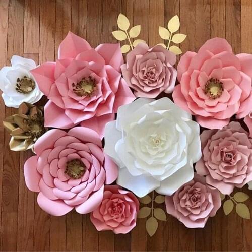 Largest supplier 30cm Paper Flower Backdrop Wall Large Rose Flowers DIY Wedding Party Decor