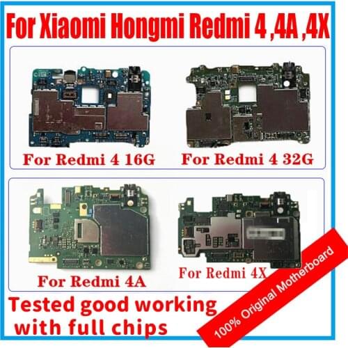 For Xiaomi Hongmi Redmi 4 ,4A ,4X Motherboard 100% Clean Replaced Original Mainboard Android OS ROM 64G/32G/16G With Full Chips