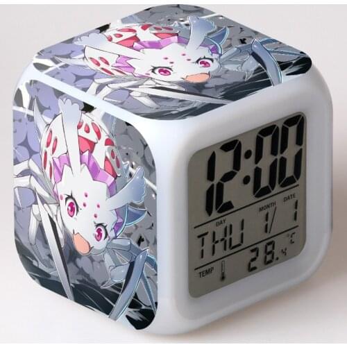 Flashing 7 Colors Change Touch light Alarm Clock So I'm a Spider So What Anime Figrue Kumo Desu ga Nani ka Model Toys