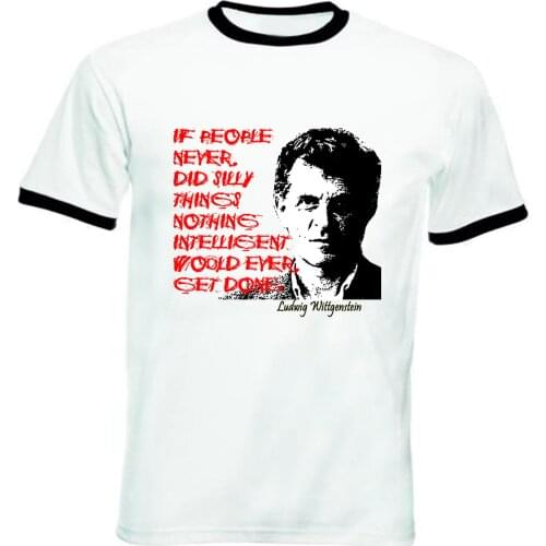 MenS T-Shirts Summer Style Fashion Swag Men Hot Sale Ludwig Wittgenstein - NEW BLACK RINGER T-Shirt Men Clothing