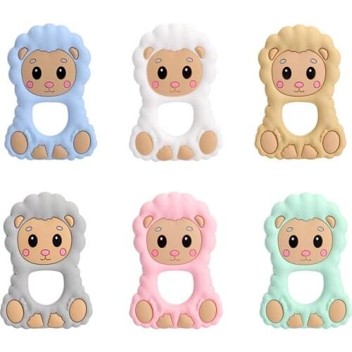 2021 New Baby Silicone Teethers BPA Free Teething Toy Sheep Infant Teething Product Accessories for Pacifier Chains Food Grade