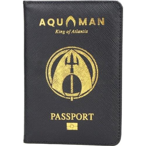 DIKEDAKU cartoon Passport Holder Rfid Cross Pattern Pu Leather Cover Passport Arthur Curry Passport Wallets Purse Drop Shipping