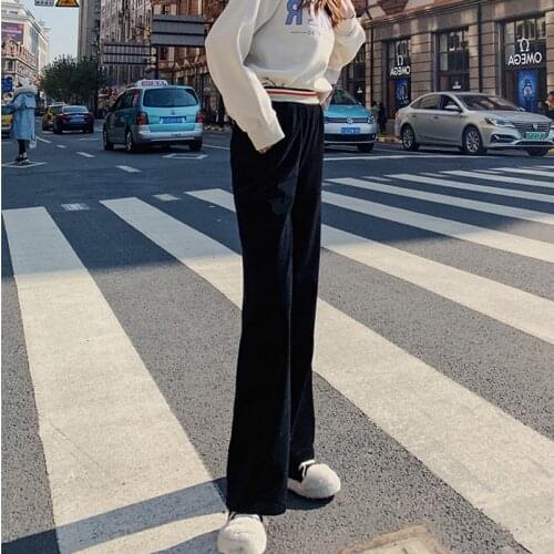 Autumn and Winter Maternity Pants 2021 New Thick Corduroy Straight Trousers for Pregnant Women Pregnancy Casual Loose Warm Pants