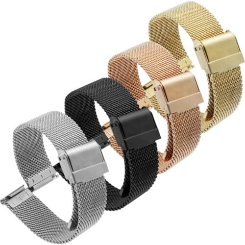 PEIYI Milanese Loop Watch Strap 18mm 20mm 22mm Watch Band For DW Metal Buckle Stainless Steel Band For Nato Strap 12/14/16/17mm